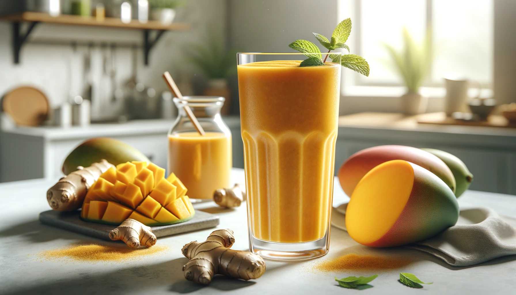 Recette bienfait gingembre smoothie healthy gingembre mangue